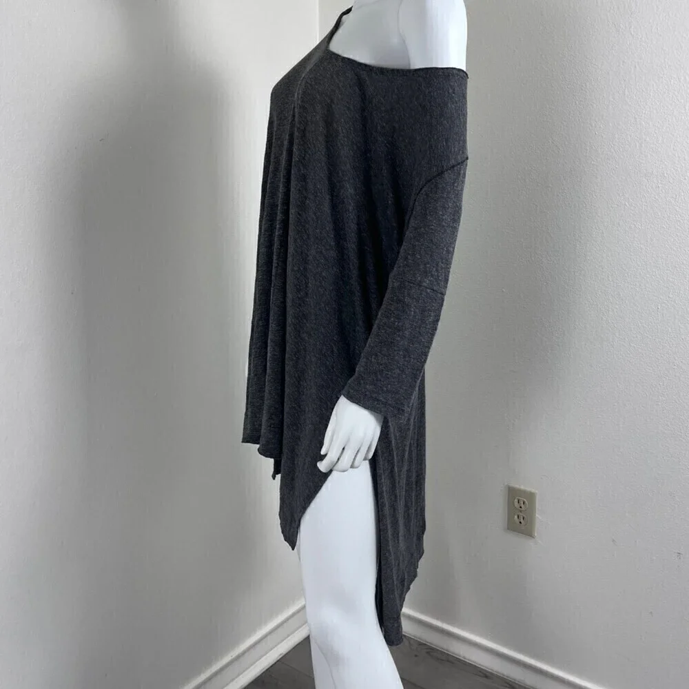 Free People Size M Oversize Pullover Tunic Blouse High Low Top Loungewear Casual